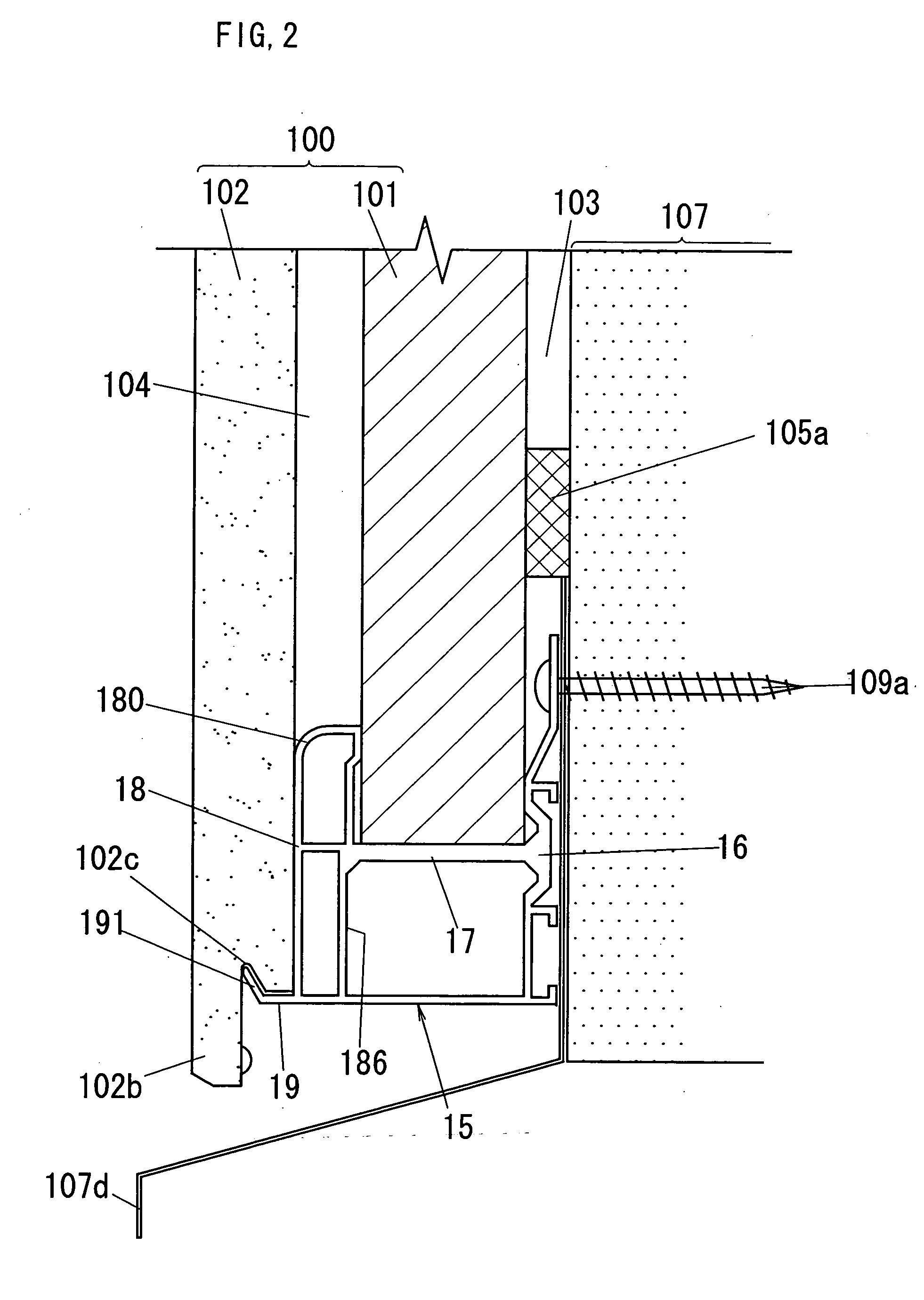 Wall materials bracket and insulating wall structure