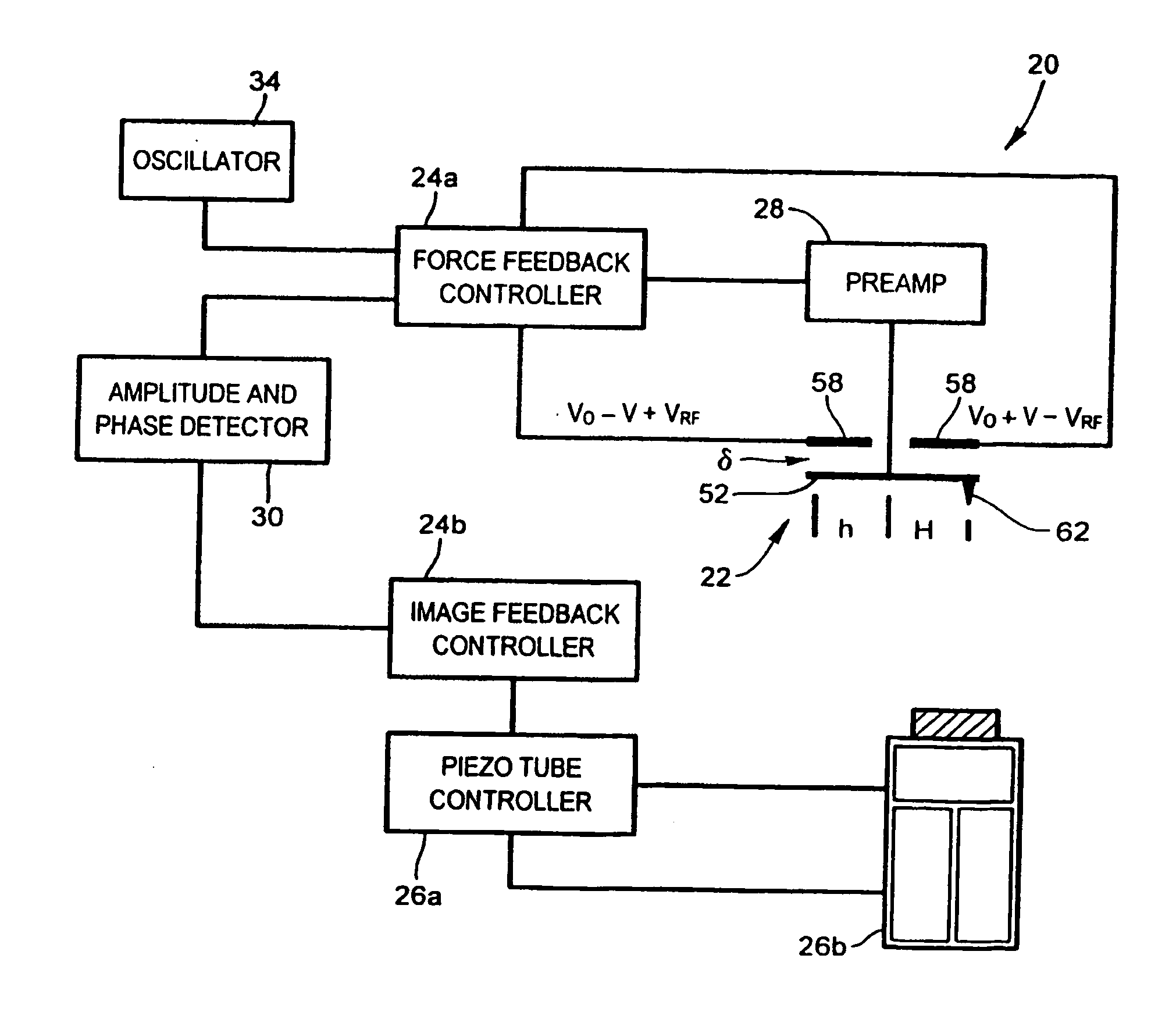 Feedback influenced increased-quality-factor scanning probe microscope