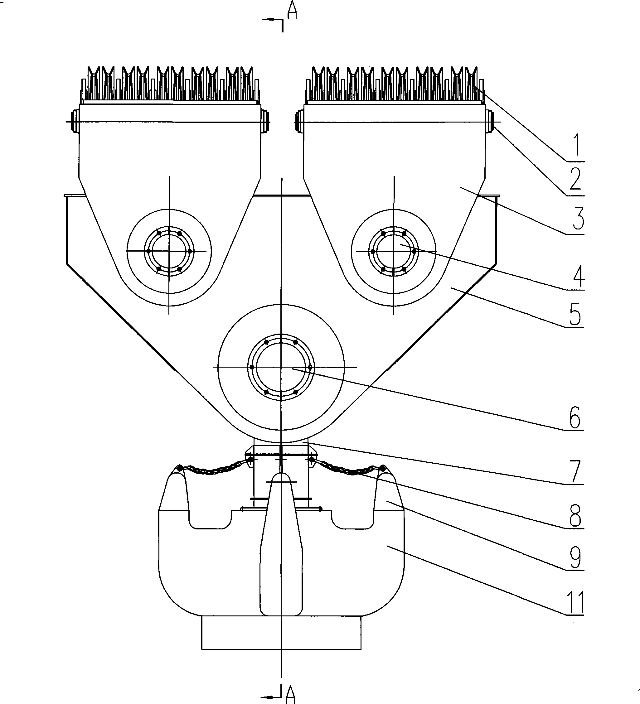 Large-scale crane hook set