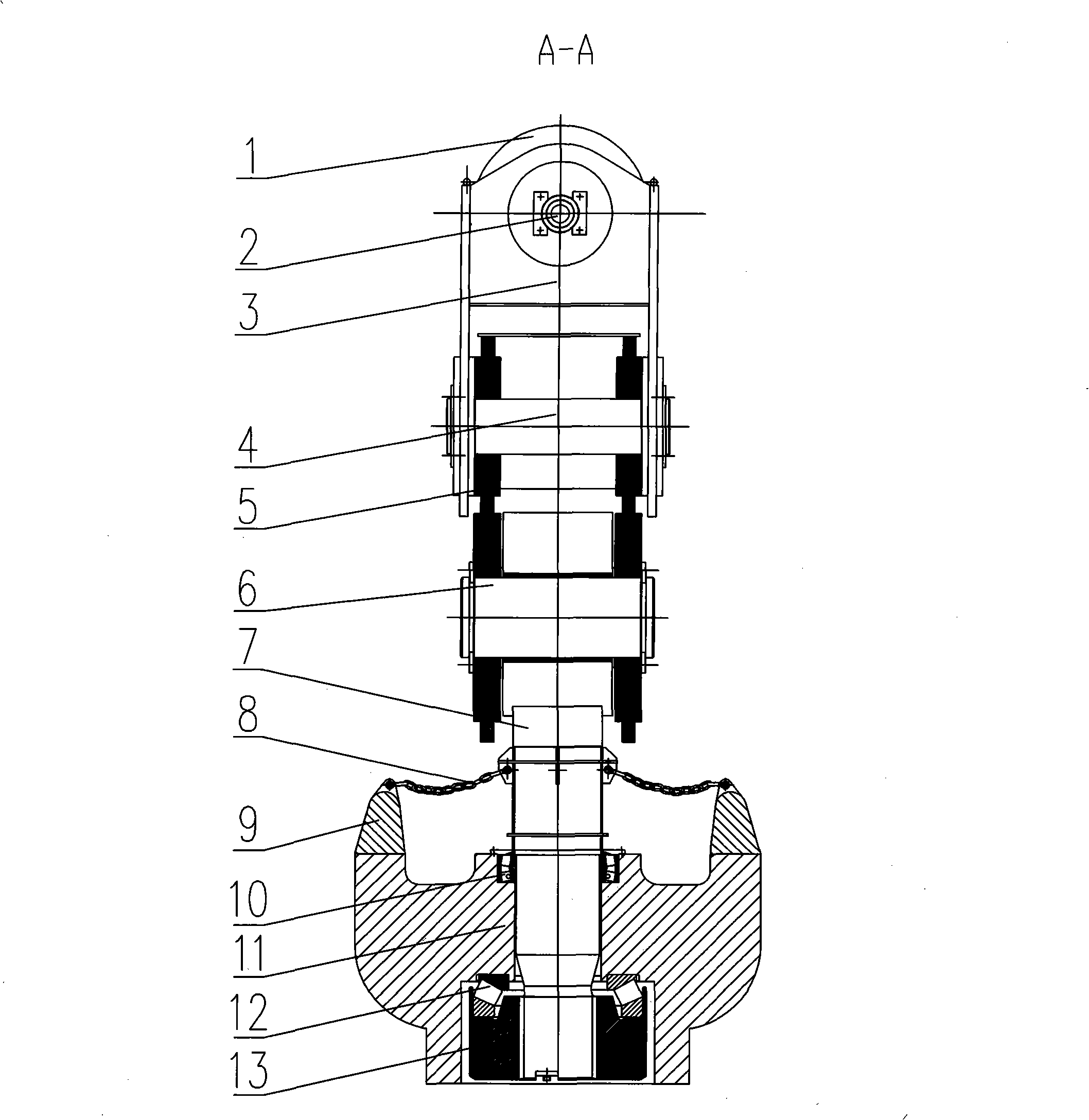 Large-scale crane hook set