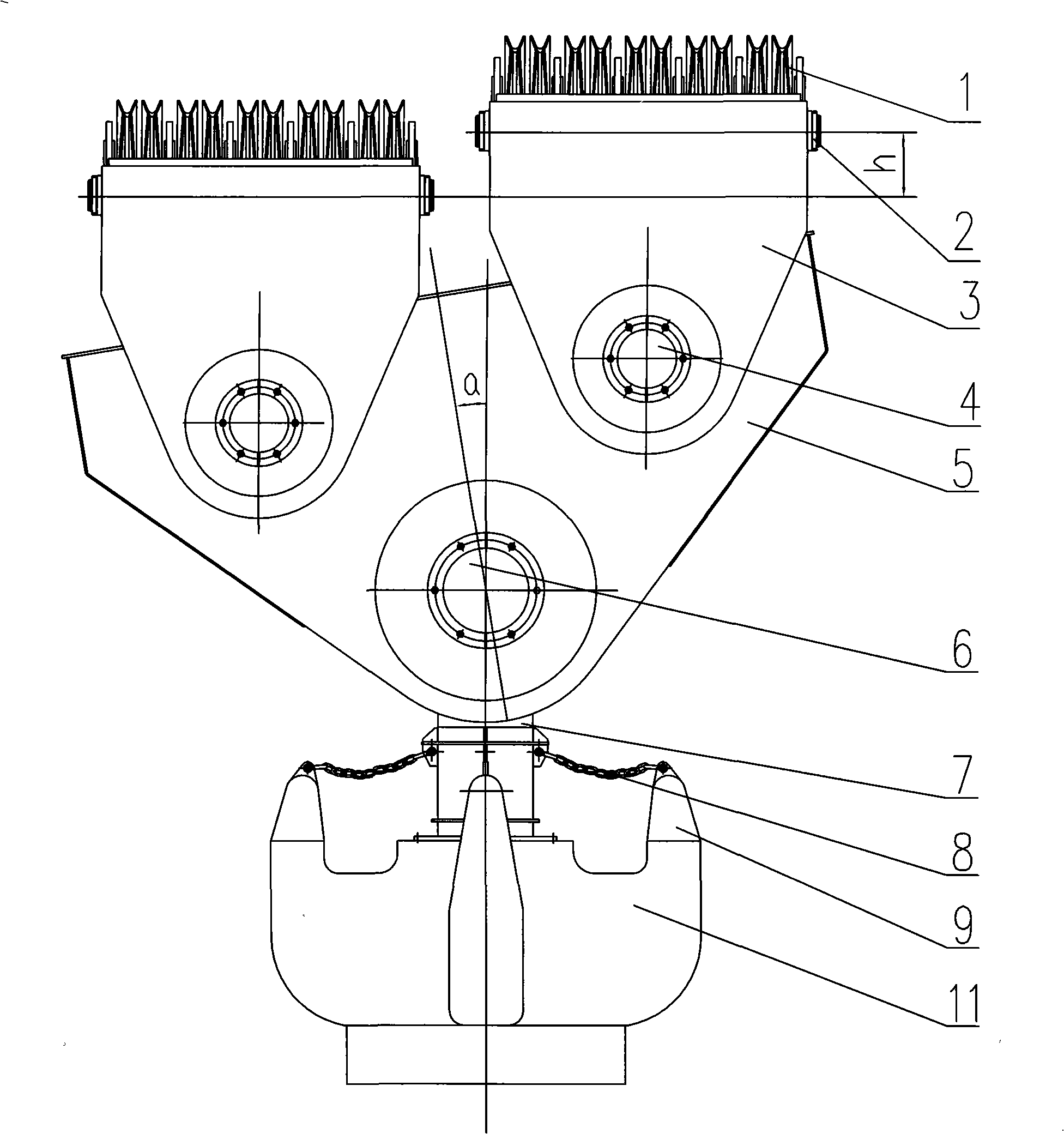 Large-scale crane hook set