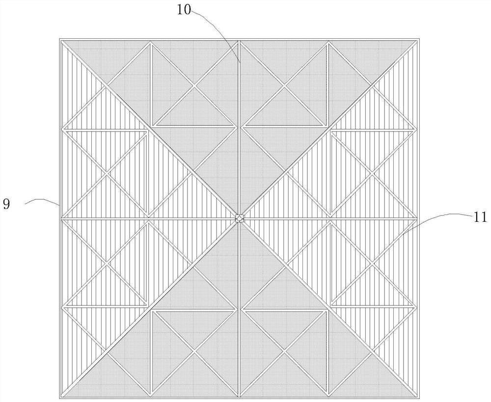 A wind-resistant and shock-proof ceiling structure and construction method in the track area of ​​urban rail elevated station