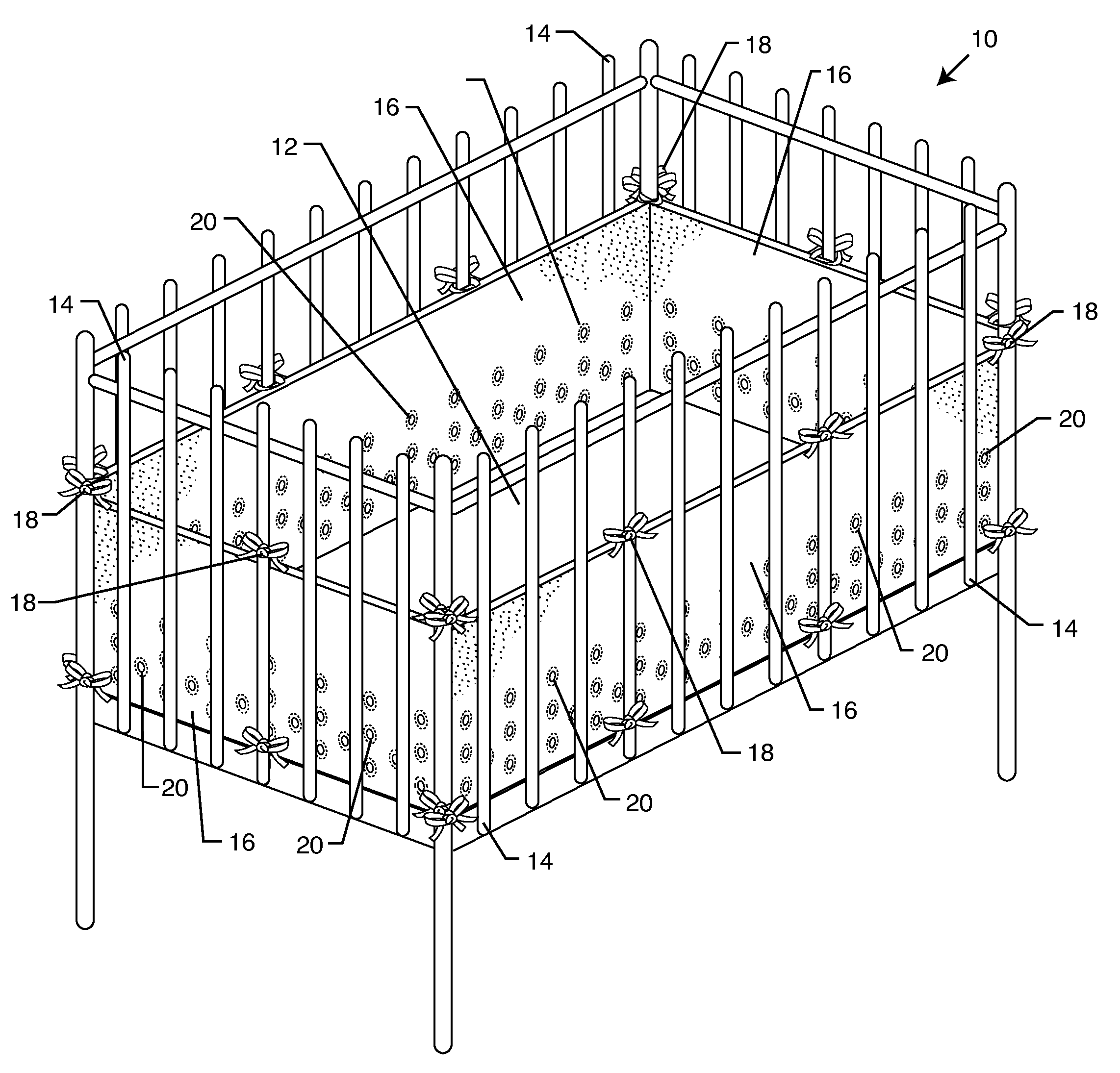 Aerated bumper and liner system for a baby crib