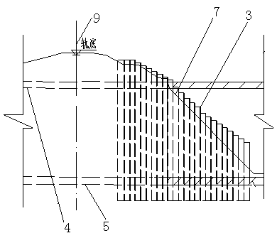 Protective structure and a protective construction method of an existing roadbed in culvert extension construction