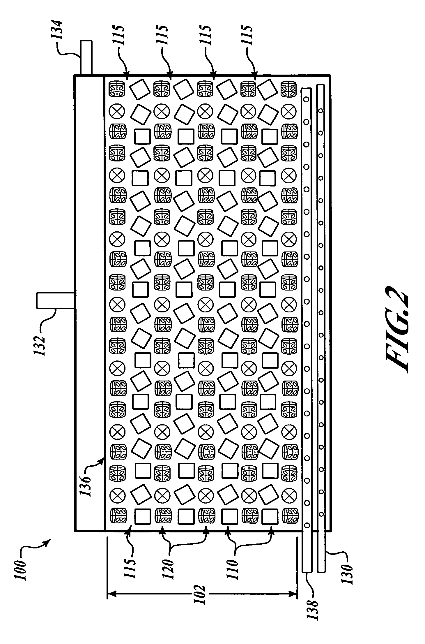 Process reactor with layered packed bed