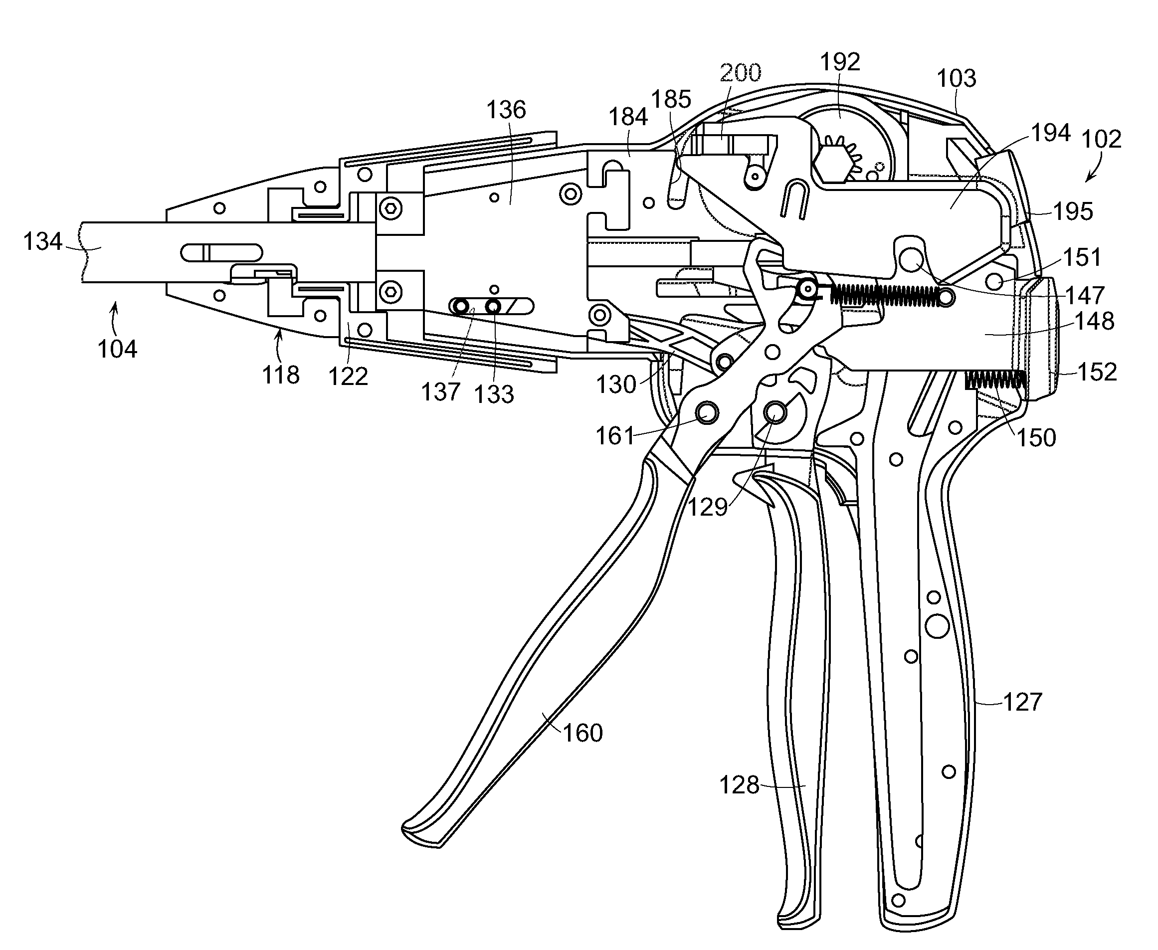 Surgical stapling instrument with a geared return mechanism