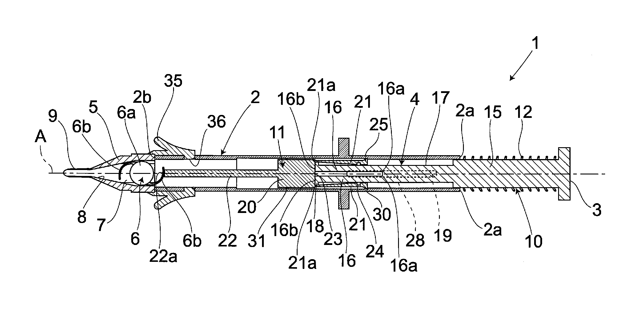 Intraocular lens inserting device