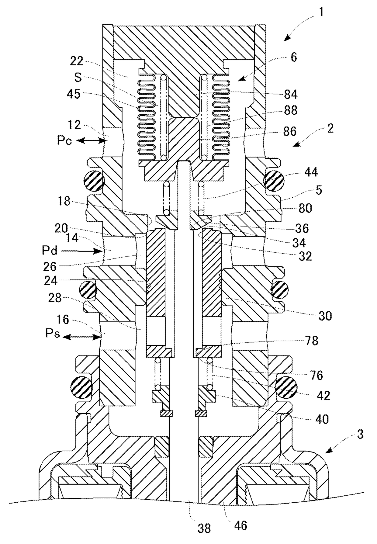 Composite valve with main valve element and sub-valve element