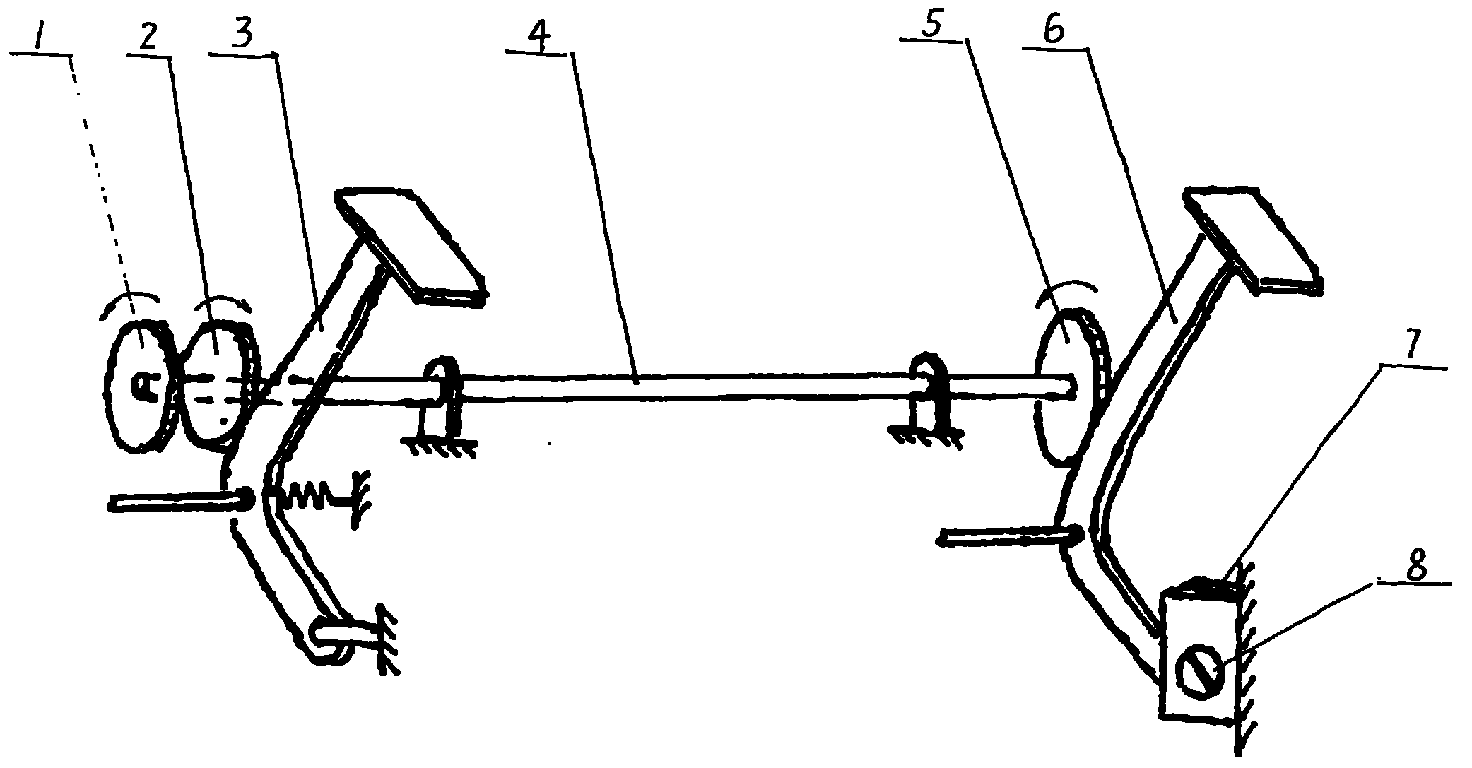 Accelerated pedal with self-locking and driven resetting functions