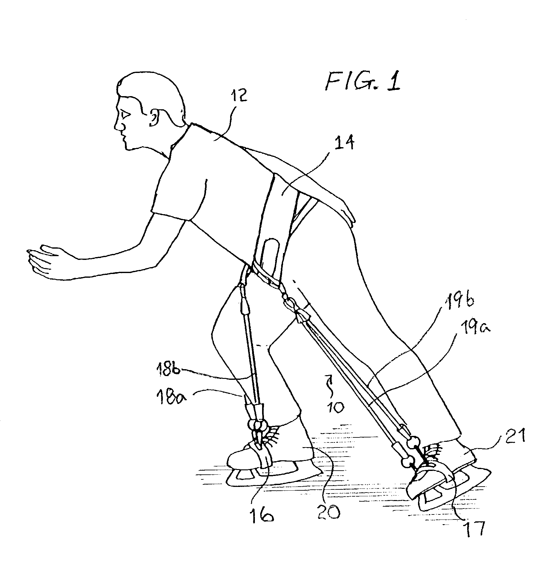 Training device for and method for training gliding sport athlete