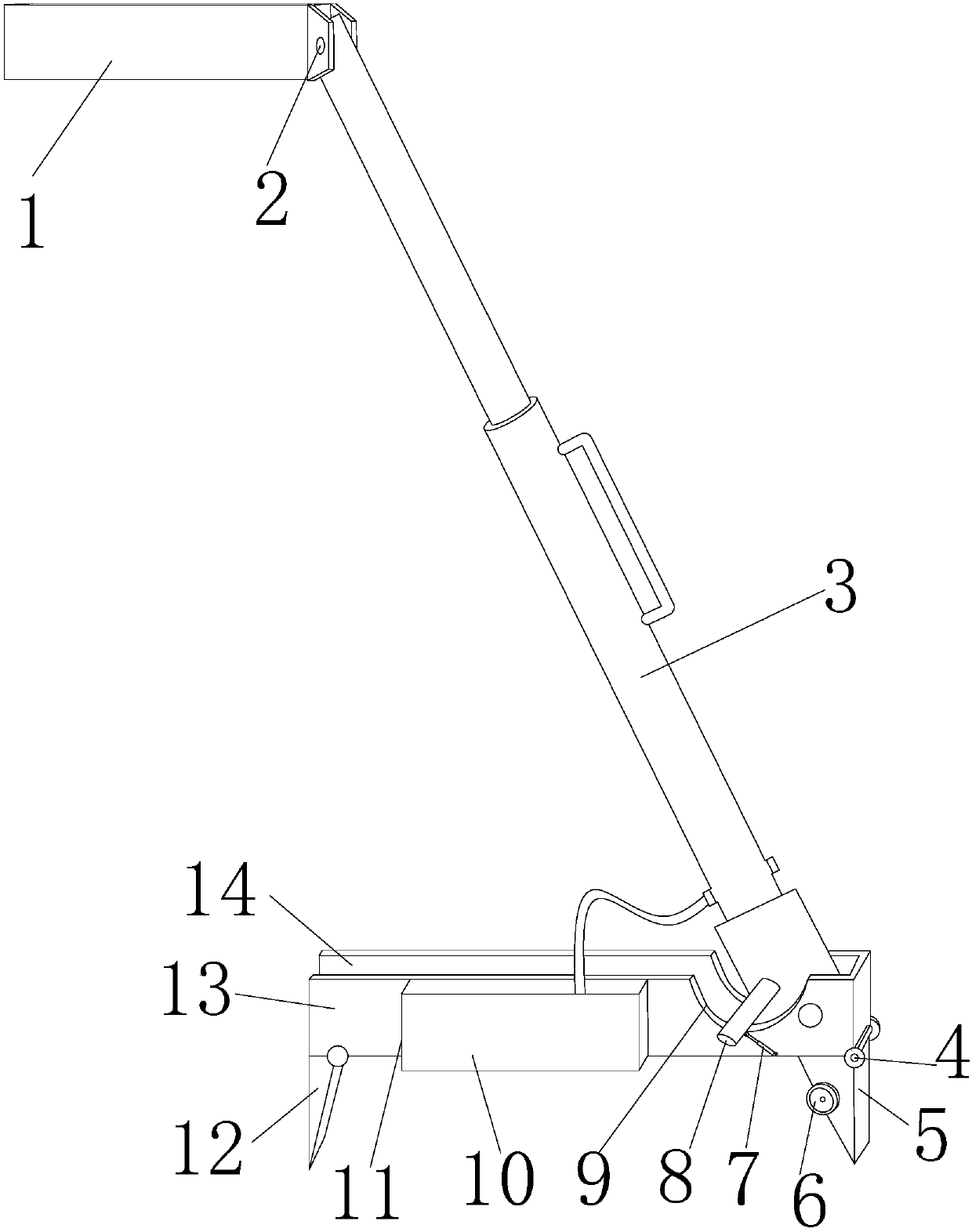 Pole centralizer special for electric power overhaul of rural area electricity and being used by single person