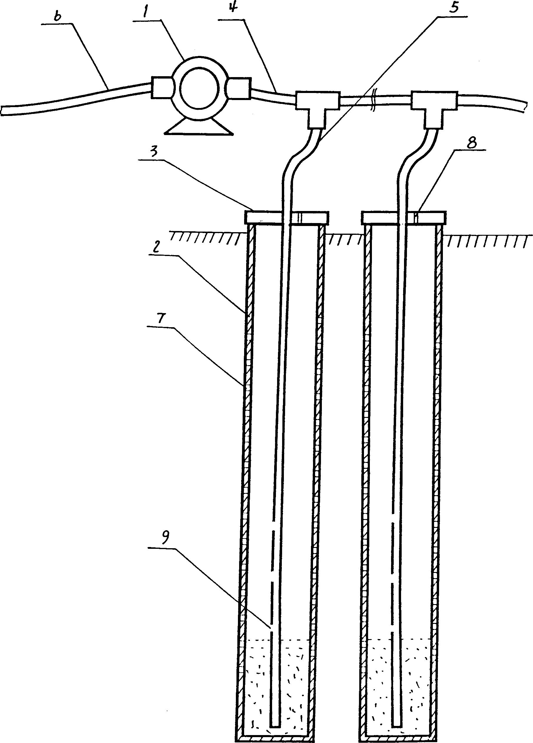 Vacuum foundation-pit deep-well precipitation apparatus