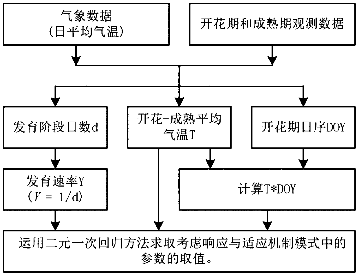 Development period simulation method based on response and adaptation mechanism of crops to environment