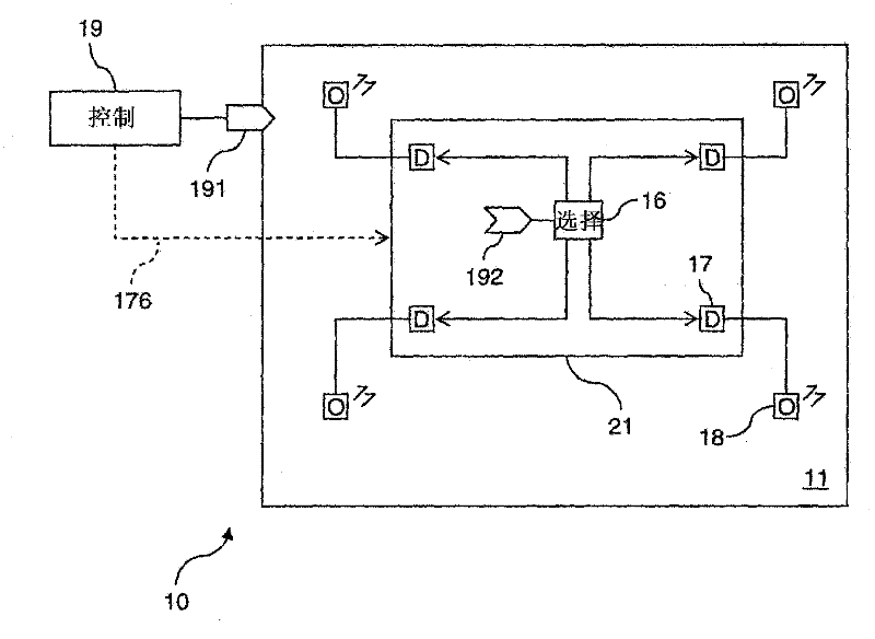 Display device with optical data transmission