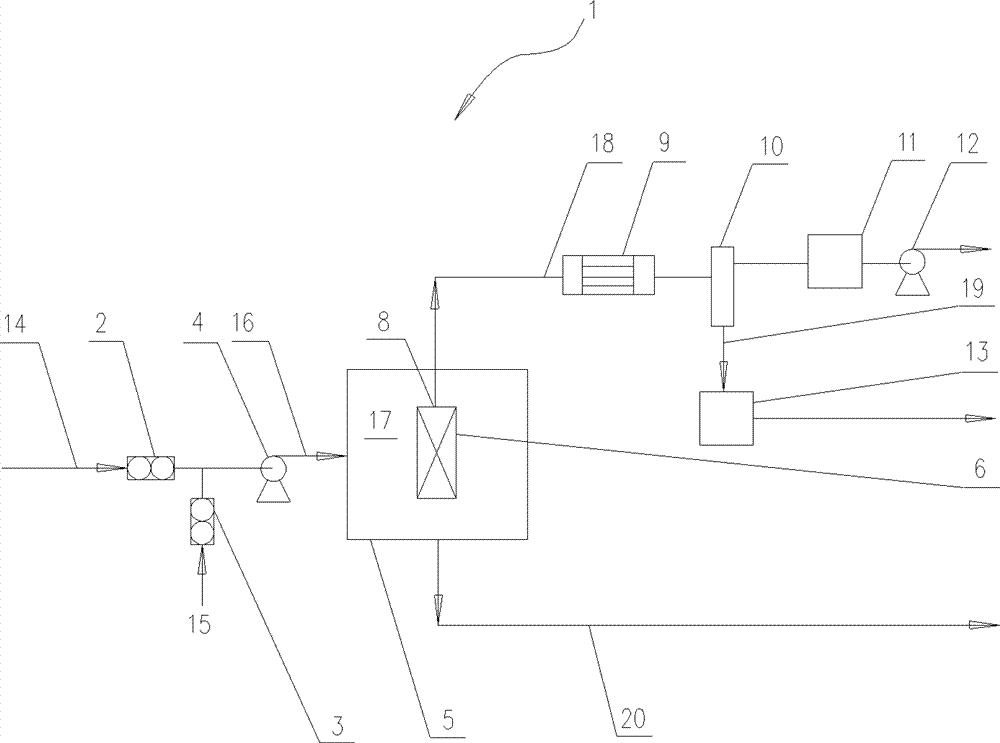 Immersed dissolved gas vacuum membrane distillation water processing method