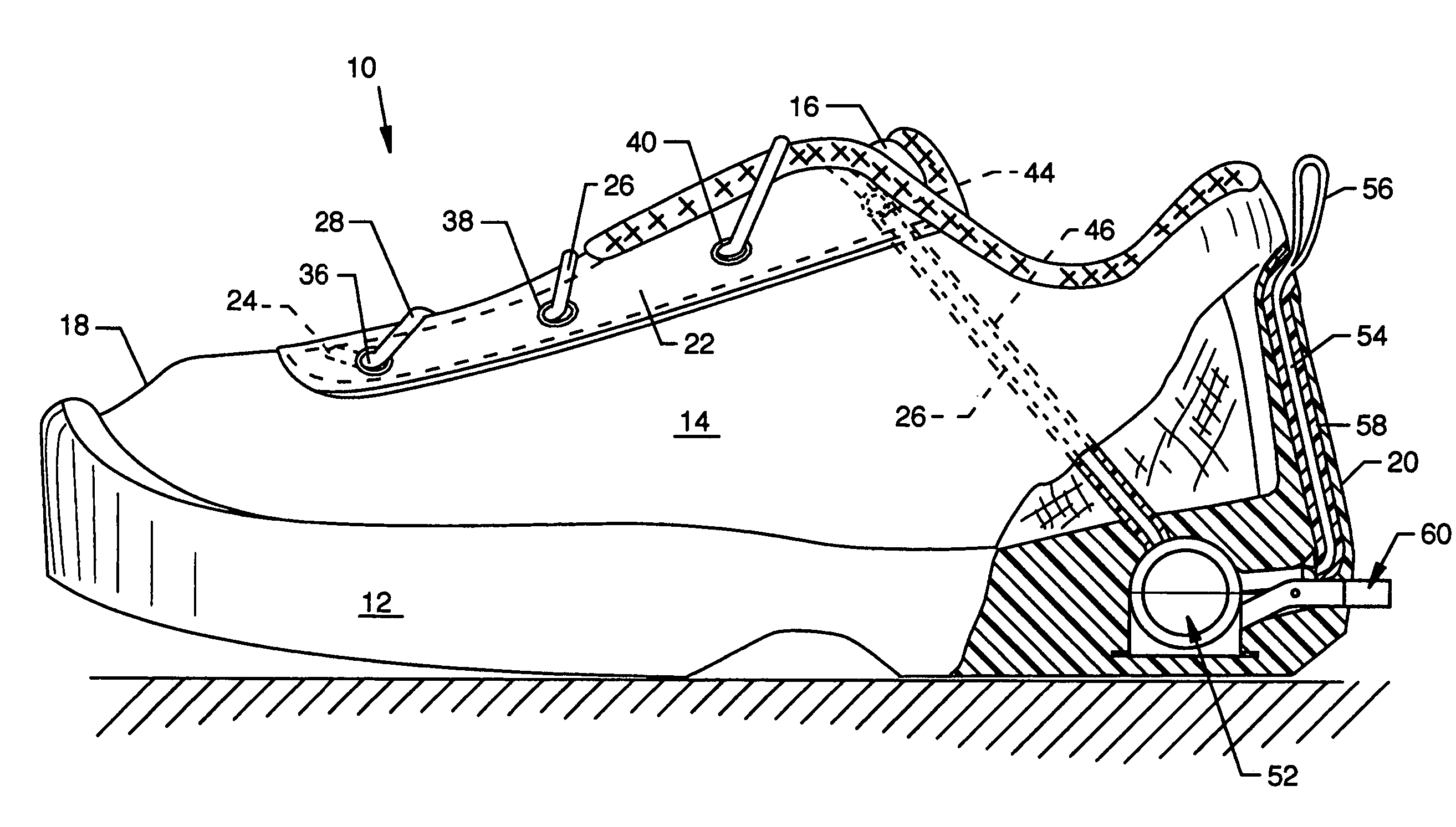 Automated tightening shoe