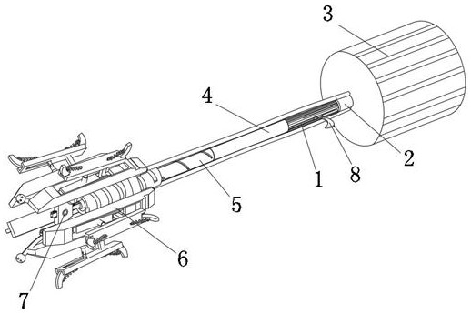 A positioning mechanism for an anti-corrosion coating spraying device inside a chemical reaction kettle