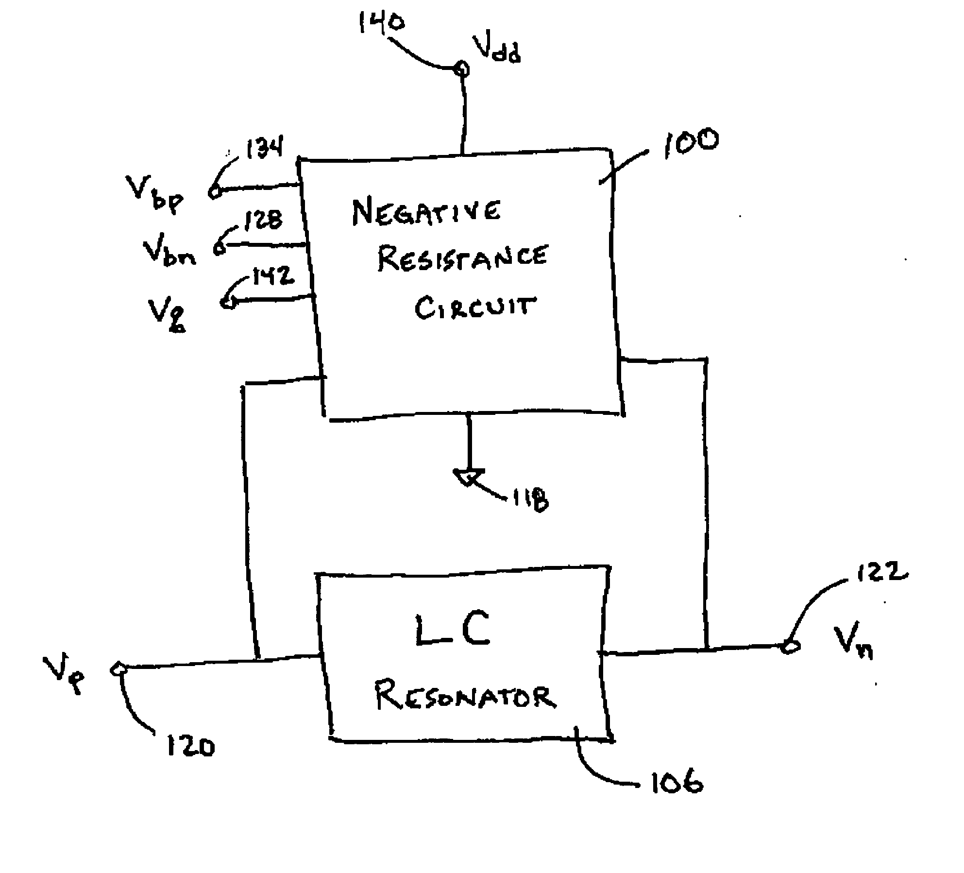 CMOS negative resistance/Q enhancement method and apparatus