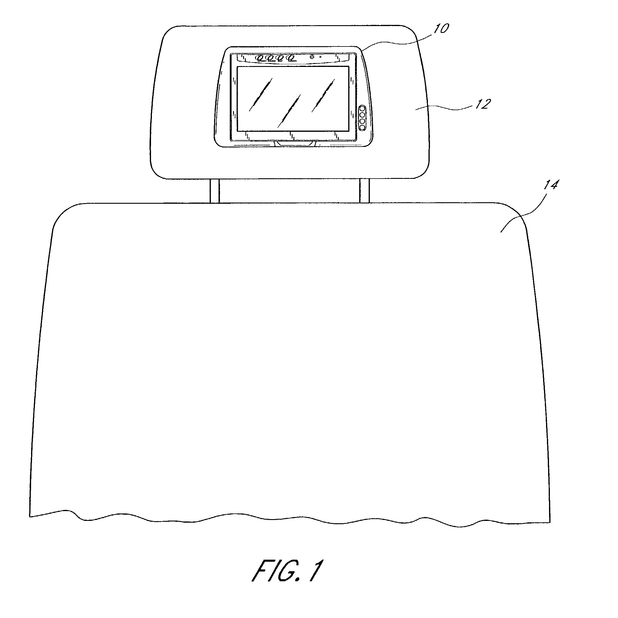 Headrest-mounted monitor