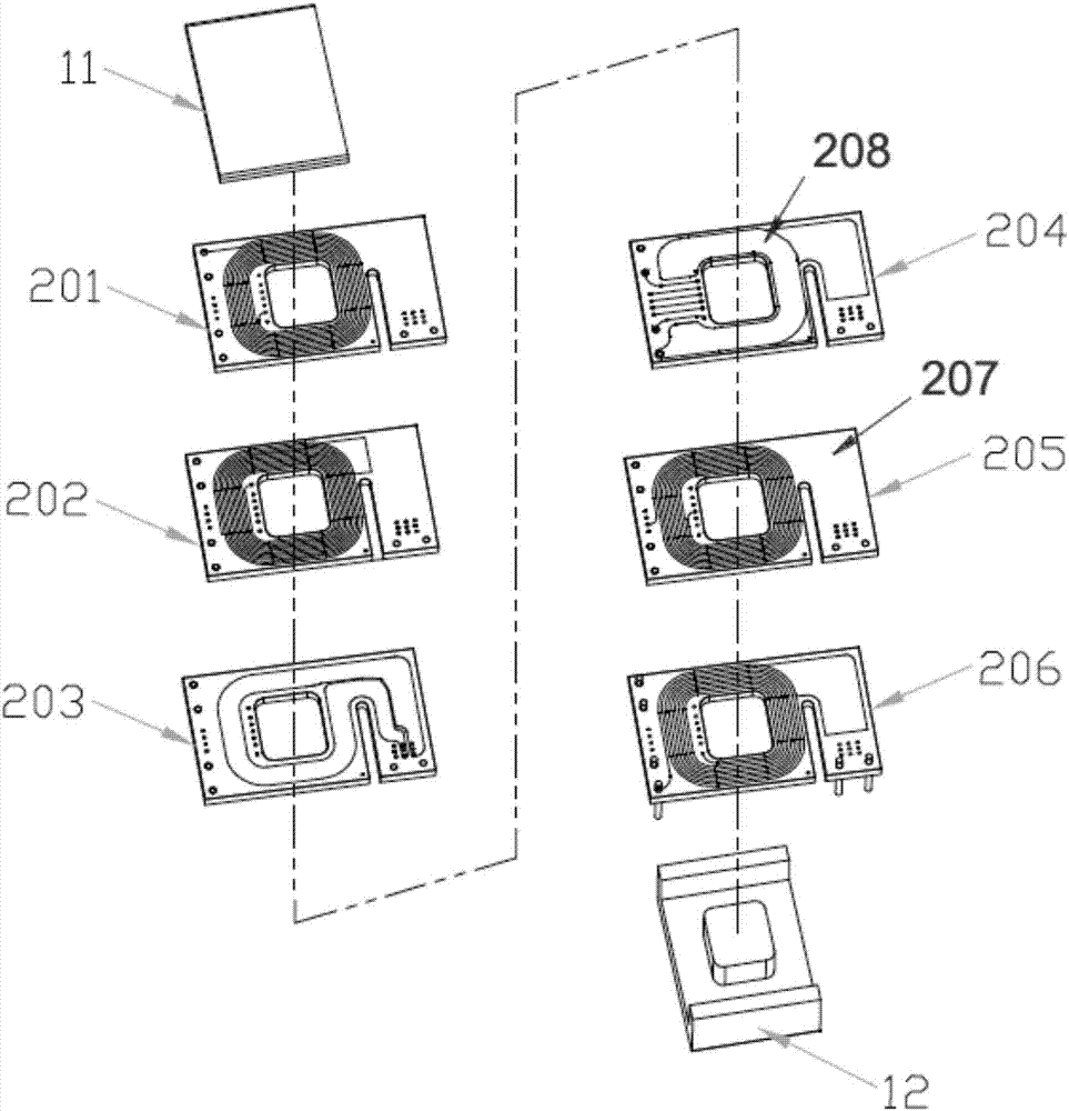 Planar transformer with electromagnetic interference compensating function