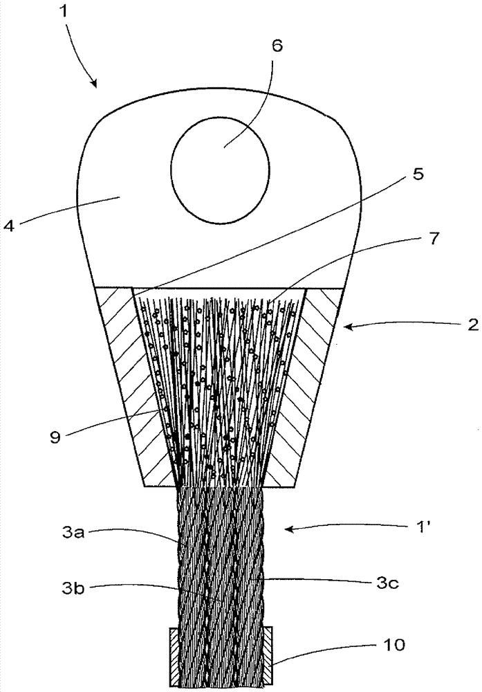 Prestressing cable, in particular for static structures