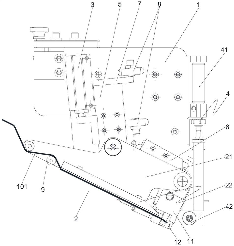 Attaching mechanism of foam attaching device used for touch screen