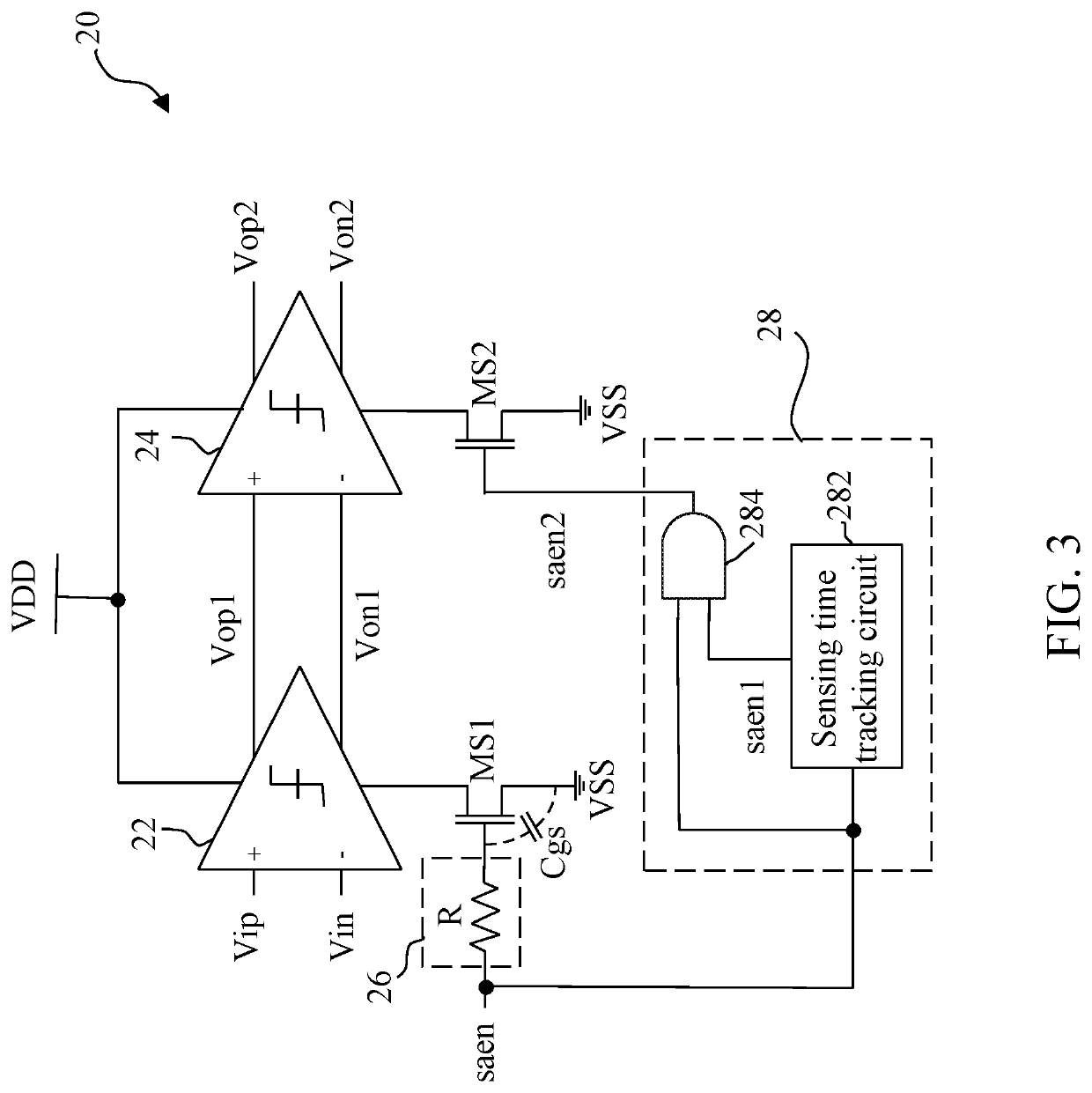 Comparator circuit with low power consumption and low kickback noise