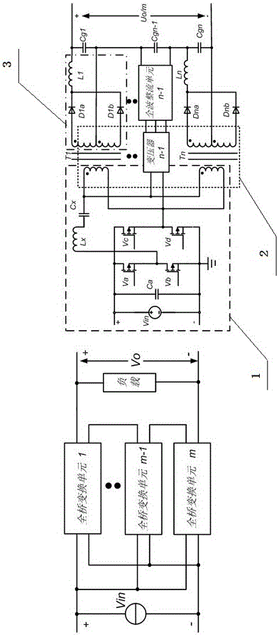 Hybrid series-parallel full-bridge circuit applicable to high-voltage or high-current output and control method for hybrid series-parallel full-bridge circuit