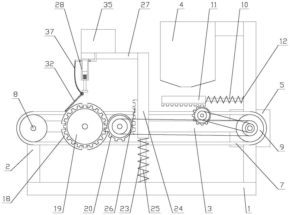 Automatic label printing device for cylindrical workpiece surface