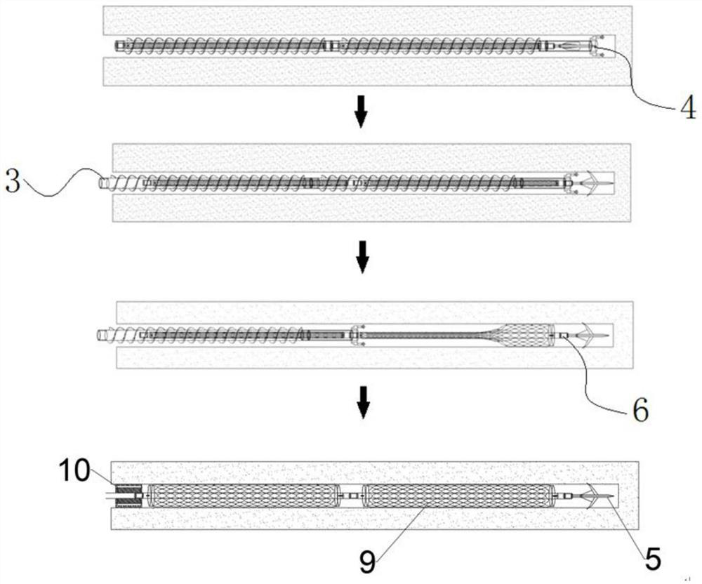 Flexible hole protecting device and method for extraction drilling of broken soft coal seam