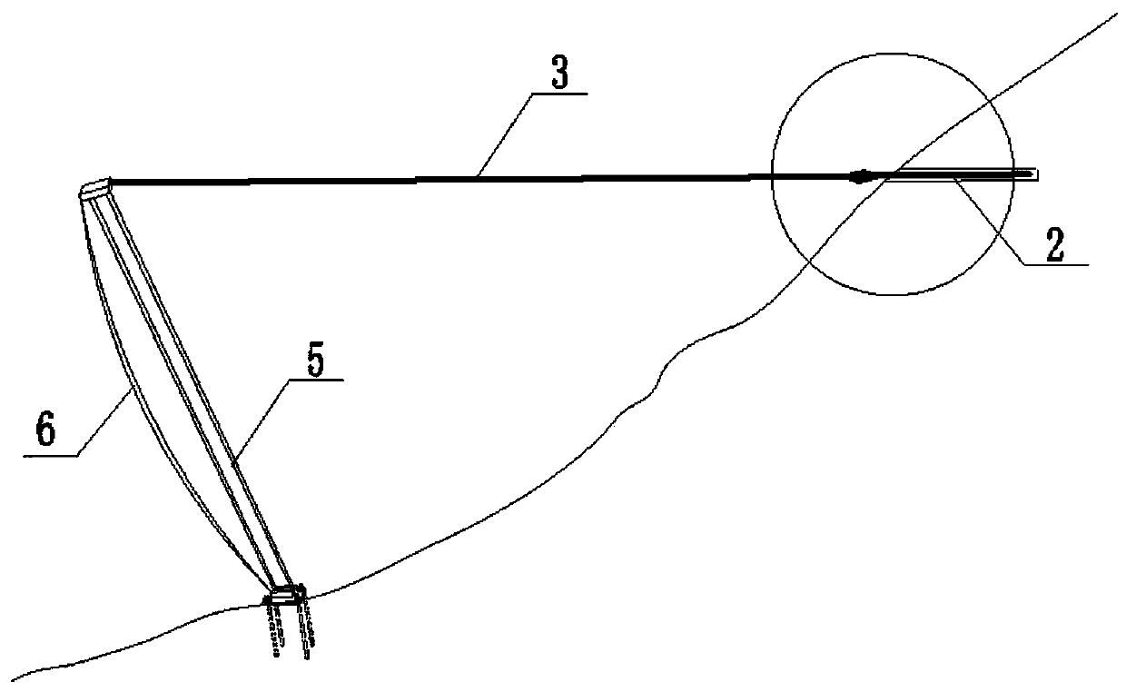 Stress steering device for anchor rope of protective net and mounting method of stress steering device