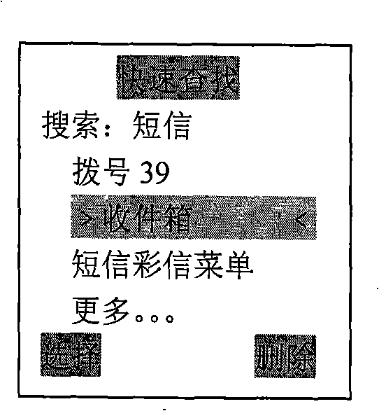 Rapid searching method for mobile communication terminal