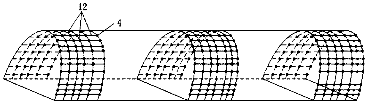 Space three-dimensional system for monitoring deformation of underground cavern lining for long time