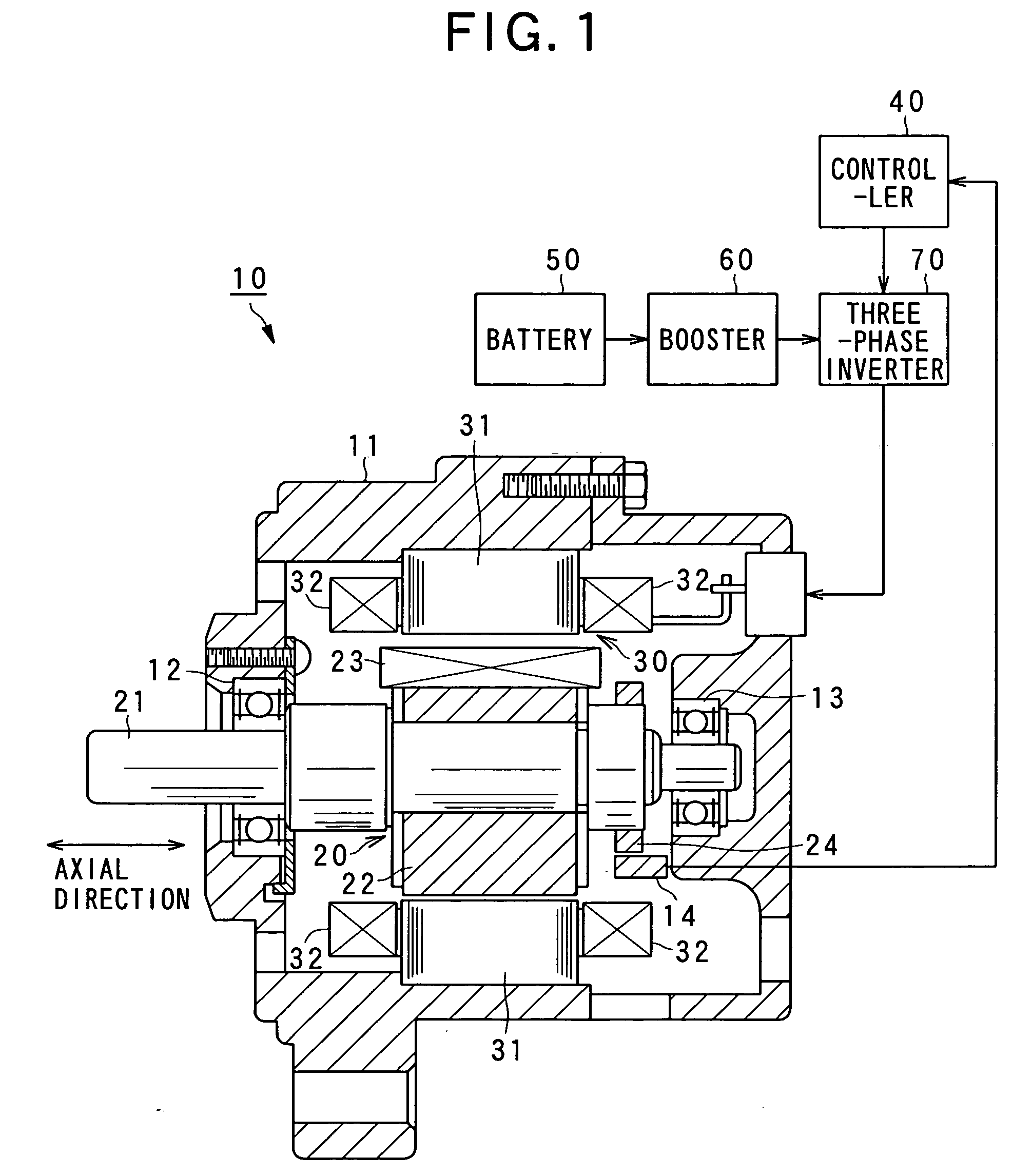 Rotary electric apparatus having rotor with field winding inducing current therethrough for generating magnetic field