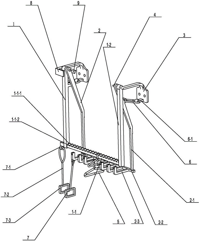 Hand-slid hanging garment display rack