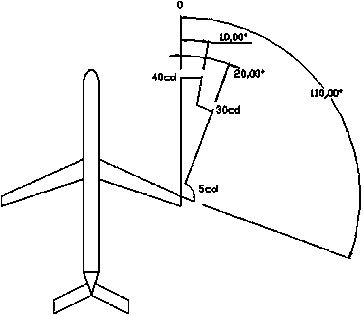 LED (Light Emitting Diode) lens for front navigation lamp of airplane