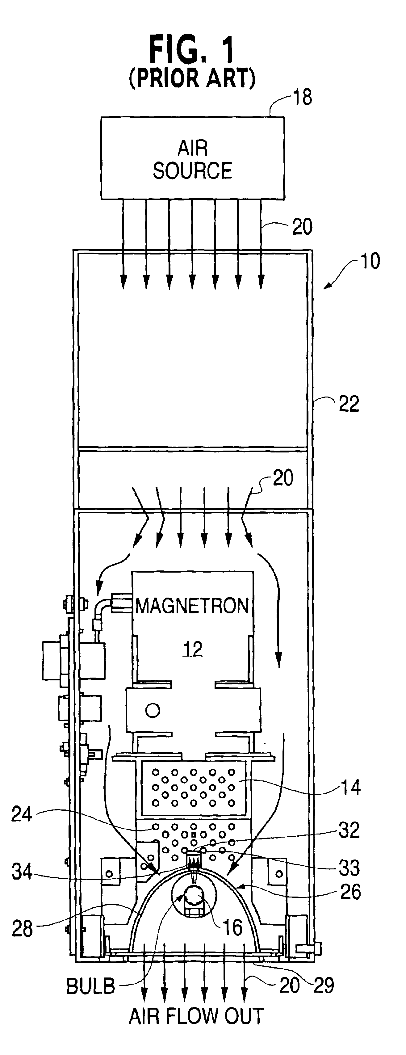 Microwave powered lamp with reliable detection of burned out light bulbs