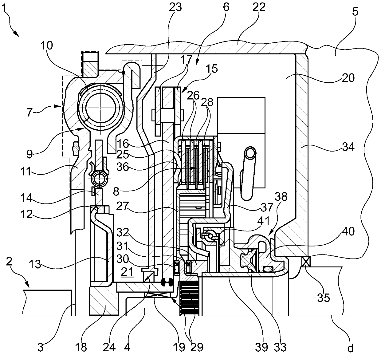 Drive trains for motor vehicles