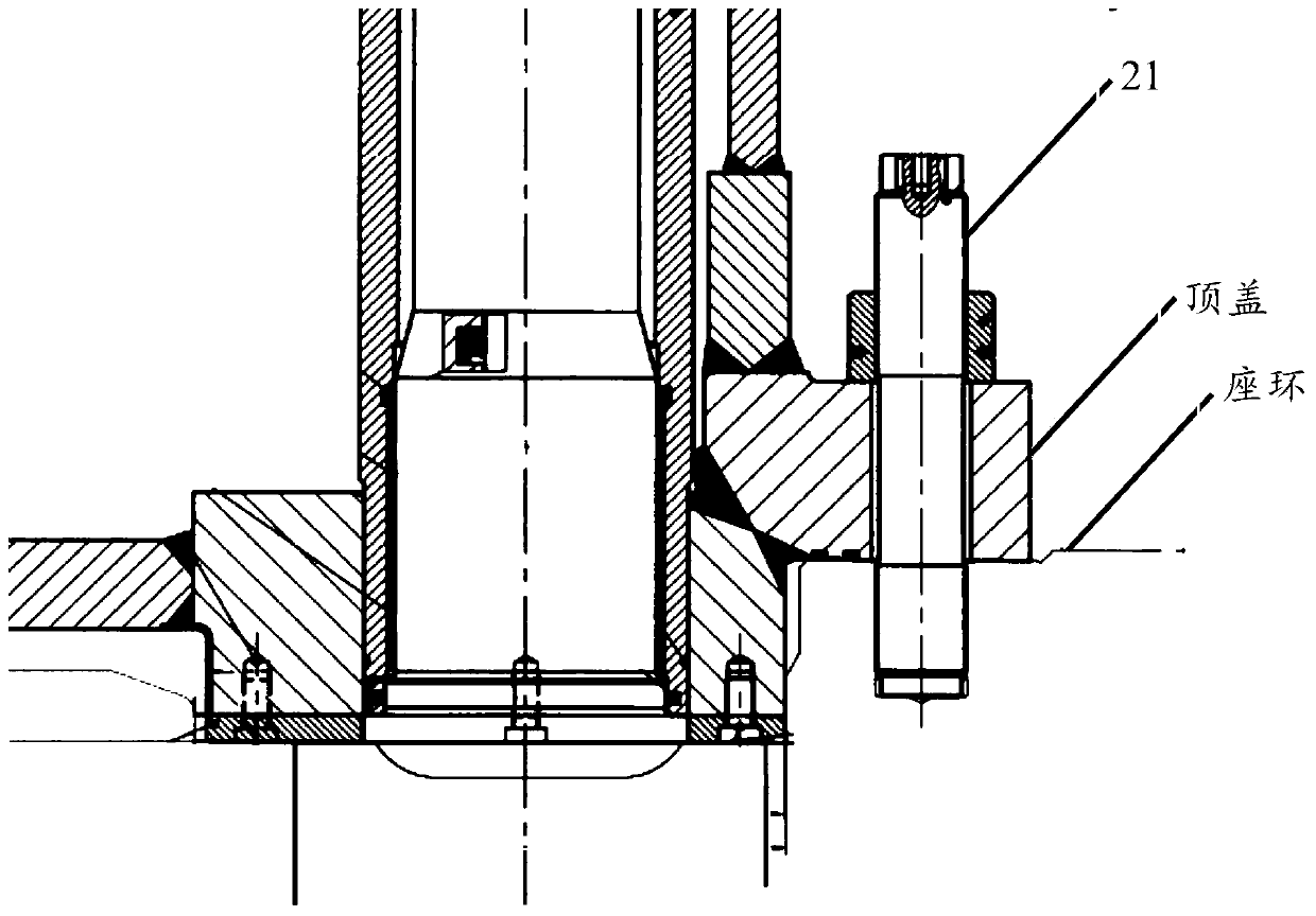 Method and device for measuring residual elongation of top cover bolt of pumped storage unit