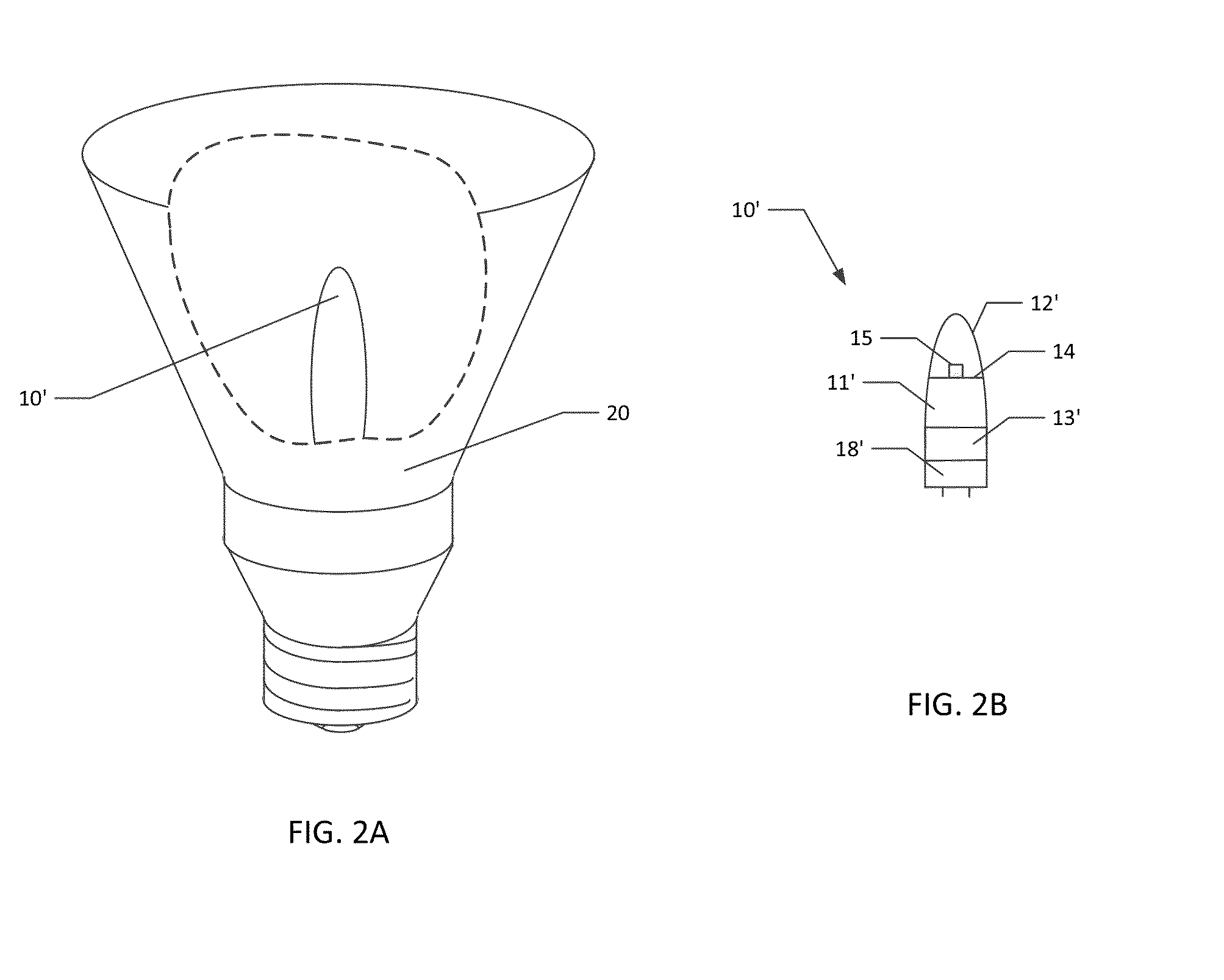 Hard-pressed glass light emitting diode flood lamp