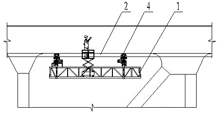 Steel truss girder suspension type detector car