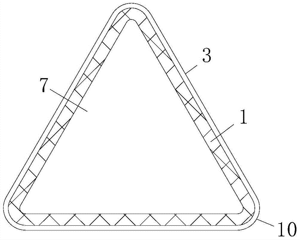 An equilateral triangle carbon fiber telescopic rod