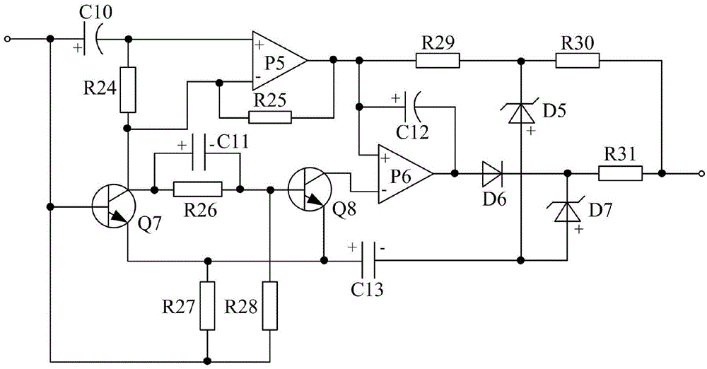 Dual-power amplification type filtering drain electrode drive system for blue-light LED lamp