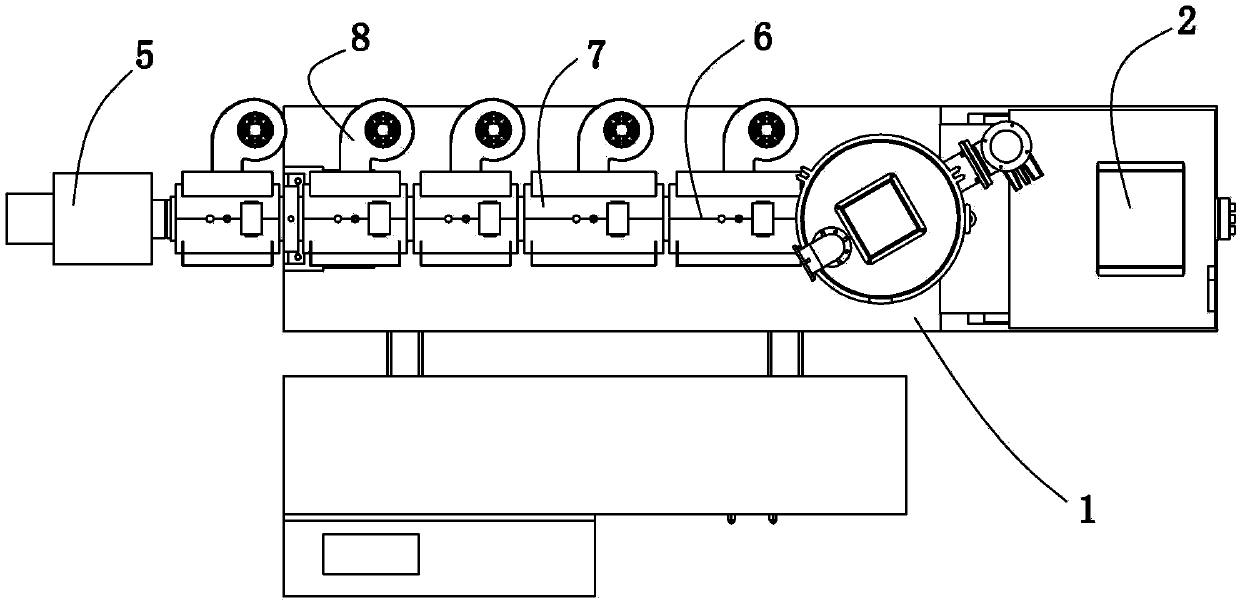 Production line for butt welding plastic-steel compounded force pipe