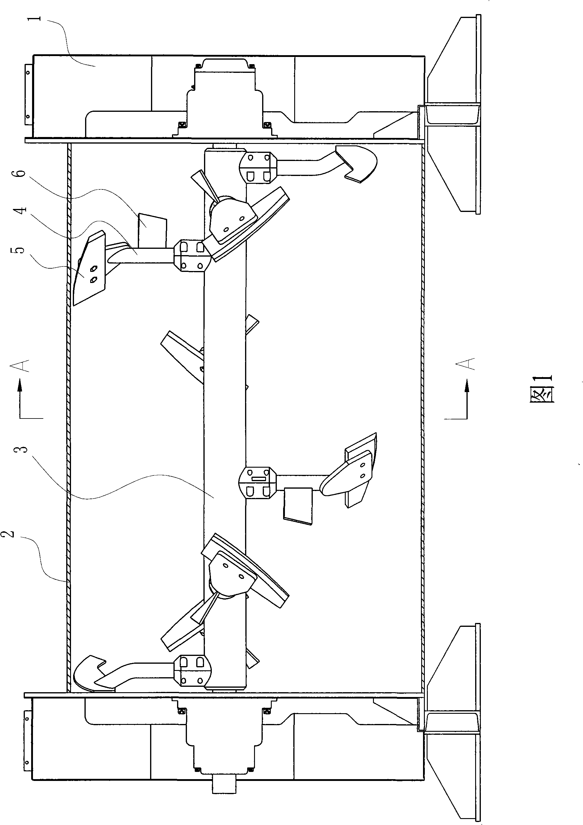 Horizontal type mixer with improved stirring device