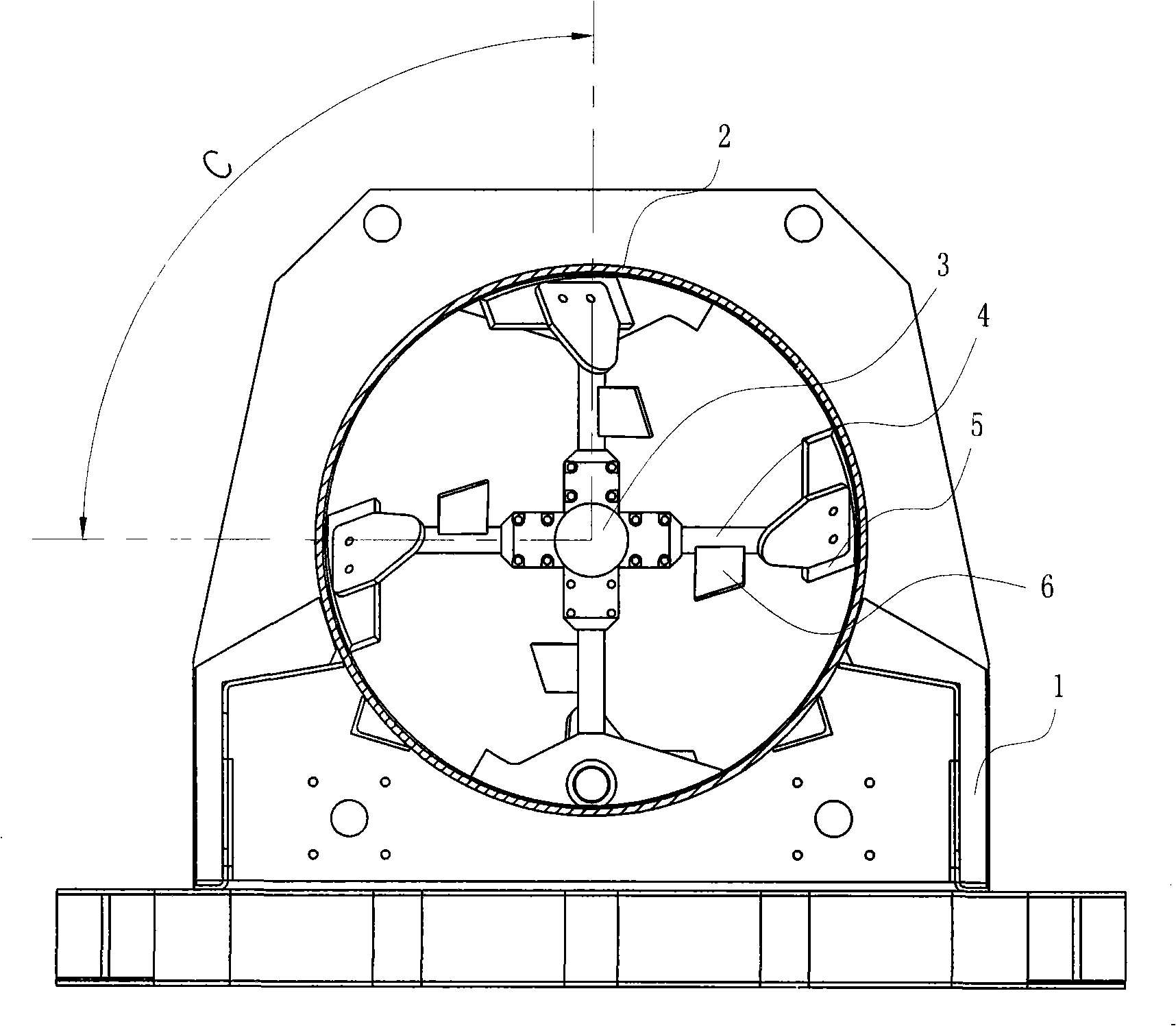 Horizontal type mixer with improved stirring device