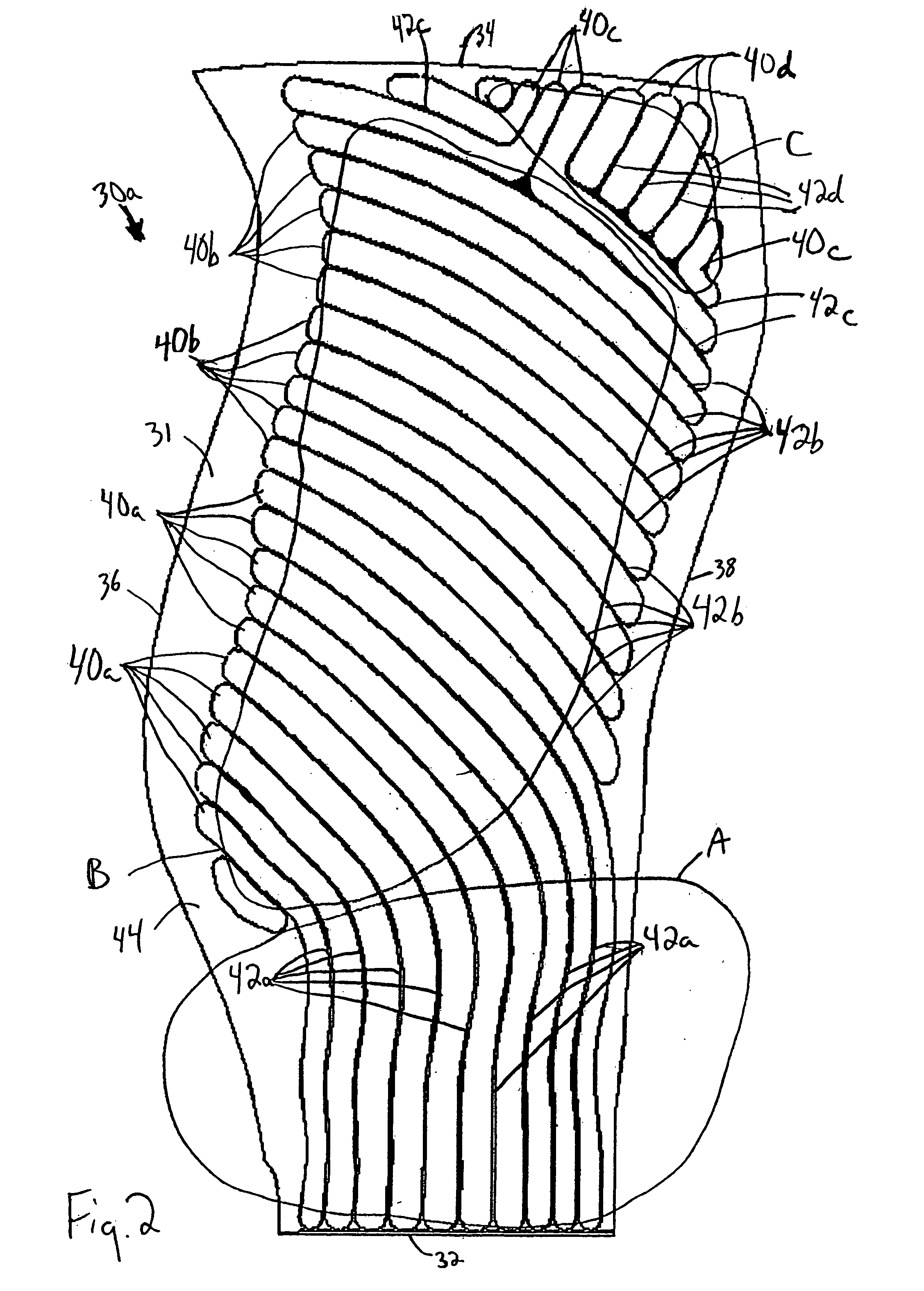 Hollow fan blade for gas turbine engine