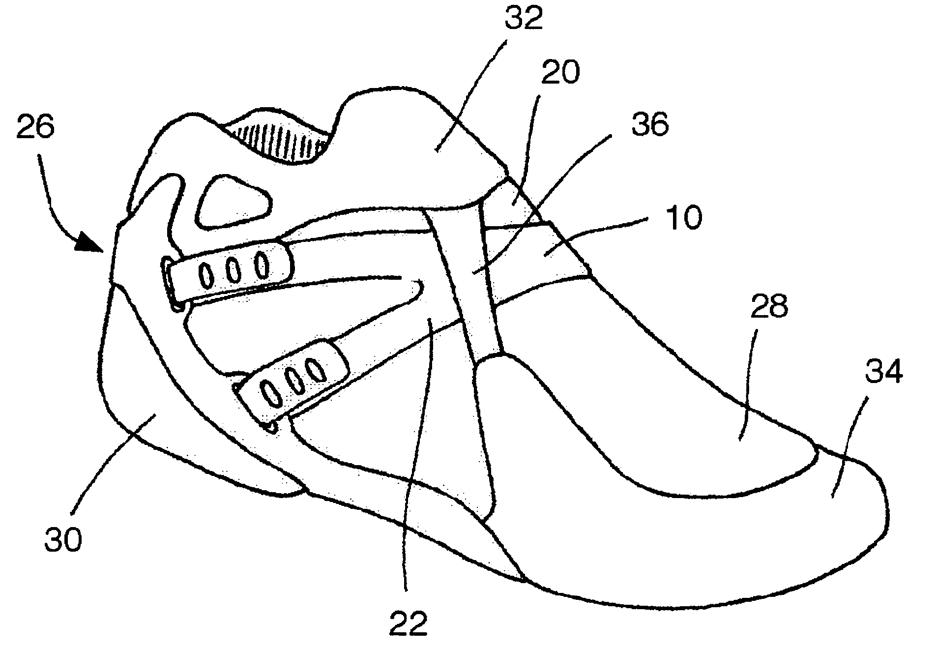 Athletic footwear and the like with integral supinator device