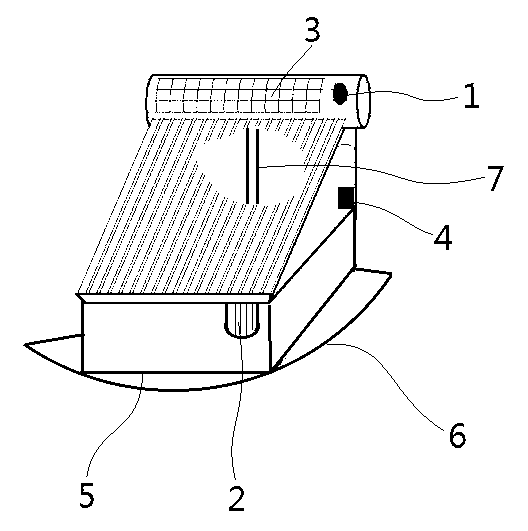 Sunshine tracking device for solar water heater