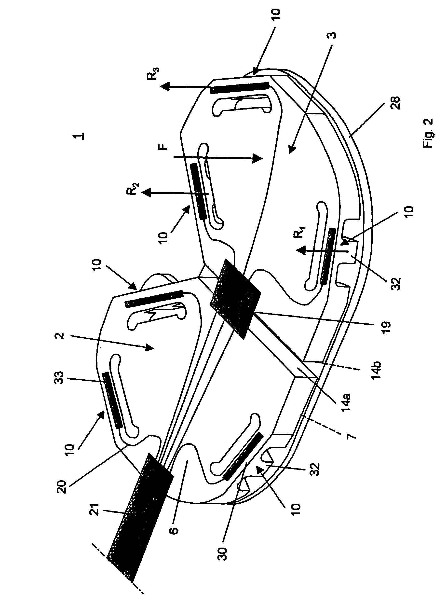 Device for measuring tibio-femoral force amplitudes and force locations in total knee arthroplasty
